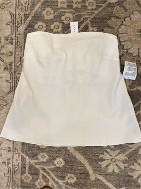 Topshop White Strapless Linen top